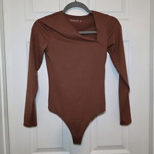 Abercrombie & Fitch Brown Long Sleeve Bodysuit